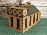OO Gauge Loco Shed – JSModels Small Industrial Stone Shed with Tank Laser Cut Kit