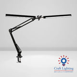 Craft Lighting AM019 Enterprise Double Architect Light (G-Clamp Style) | Dual-Head LED Desk Lamp for Precision Modelling