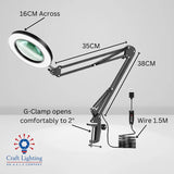 Craft Lighting Spyglass Desk Dioptre (G-Clamp Style) AM020 | X5 Magnification LED Light for Precision Modelling
