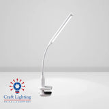 Craft Lighting Solaris Gooseneck Light - White (Table & Soft Clamp) AM033 | Versatile LED Lamp for Precision Modelling