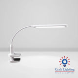 Craft Lighting Solaris Gooseneck Light - White (Table & Soft Clamp) AM033 | Versatile LED Lamp for Precision Modelling