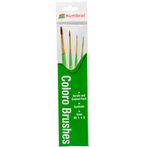 Model Paint Brushes – Humbrol Coloro Brush Pack (4 Brushes) for Model Railway Painting