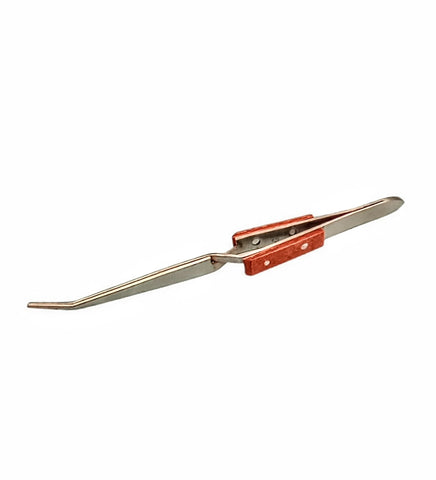 Expo Tools 79021 Curved Self-Closing Tweezer — Insulated Handles (6.5 inch) for Model Railway Detailing