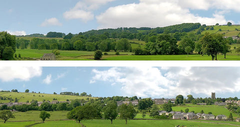 OO Gauge Backscene – Art Printers 15" Village Long Scene (Pack B) 202B