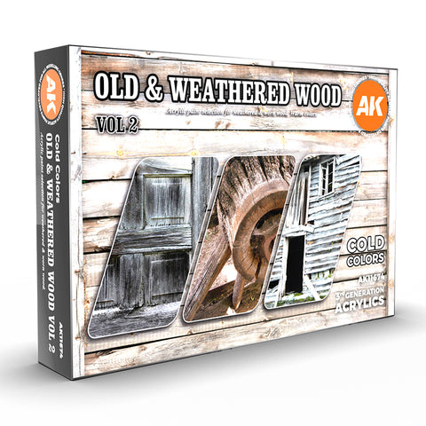 AK Interactive Old & Weathered Wood Vol2 Acrylic Paint Set AK11674