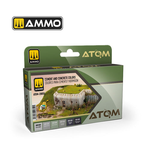 AMMO Cement & Concrete Colours Acrylic Paint Set ATOM20850