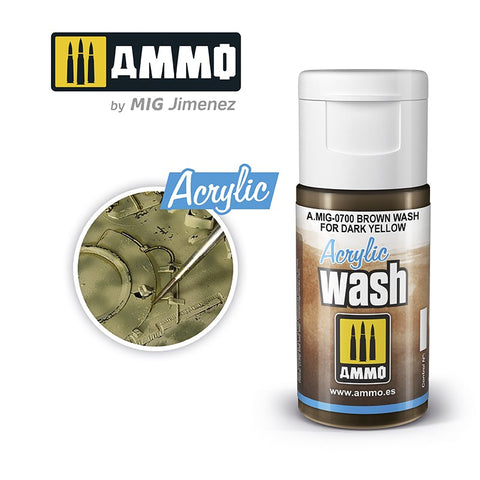 MIG Ammo Acrylic Wash 15ml | Weathering Wash for models