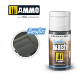 MIG Ammo Acrylic Wash 15ml | Weathering Wash for models