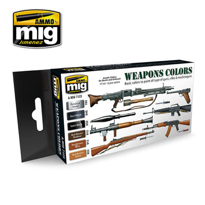 MIG7123 WEAPONS COLOURS ACRYLIC PAINT SET – RAILstuff