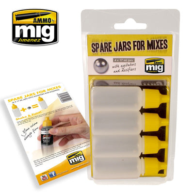 Model Paint Mixing Jars – AMMO by MIG Spare Jars for Mixes (4 × 17 ml)
