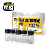 MIG Spare Jar Set x5 35ml Jars MIG8033 Paint Mixing Jars