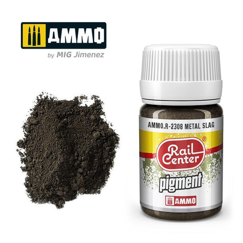 AMMO by Mig Jimenez Metal Slag Pigment MIGR2308 | 35ml Pot for Realistic Model Railway Weathering & Scenery