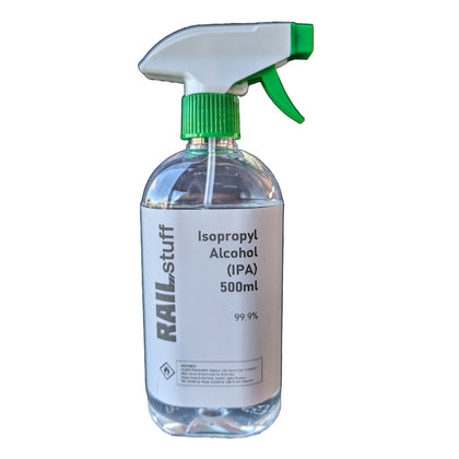 RAILstuff 99.9% Isopropyl Alcohol (IPA) 500ml | Spray Bottle for Model Cleaning & Degreasing