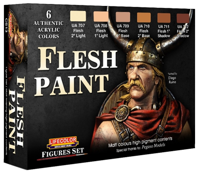 LifeColor Flesh Set 1 Acrylic Paint Set 6 x 22ml LC-CS13 – RAILstuff