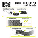 Green Stuff World Textured Rolling Pins with Handle for OO Gauge