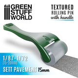 Green Stuff World Textured Rolling Pins with Handle for OO Gauge