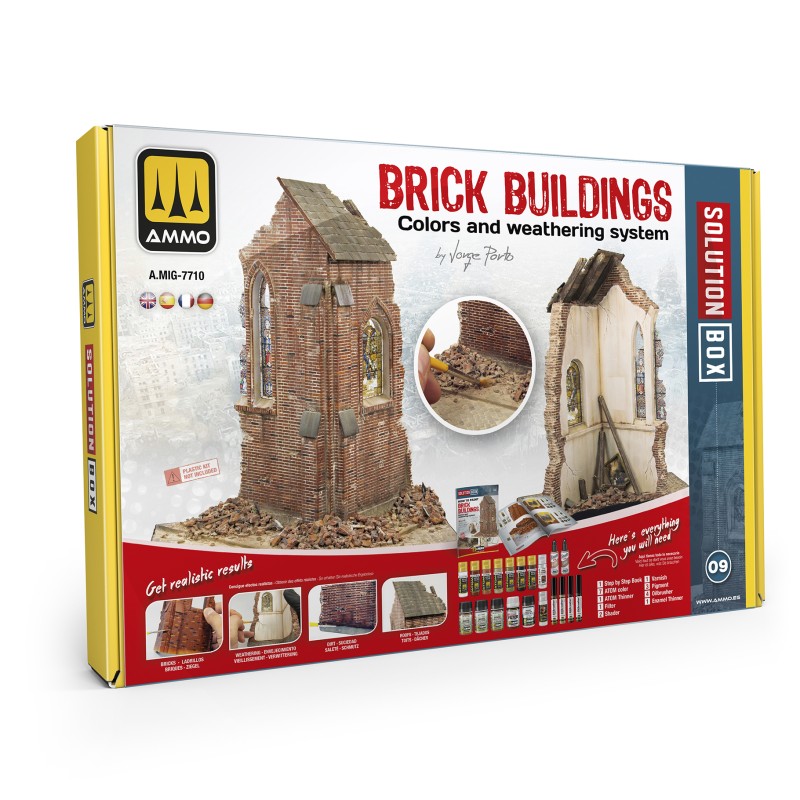 Model Brick Painting Set – MIG Solution Box 09 for Realistic Model Bri ...