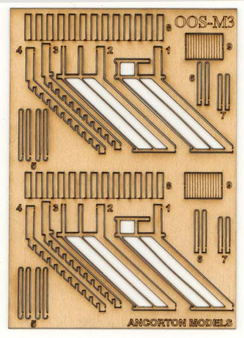 Ancorton OO Gauge Signal Box Stairs & Handrails Kit - Laser Cut Wood