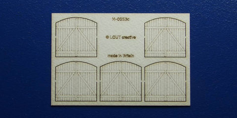LCUT Kit of 5 Industrial Gates with Round Top - OO Gauge Laser Cut Wood Kit