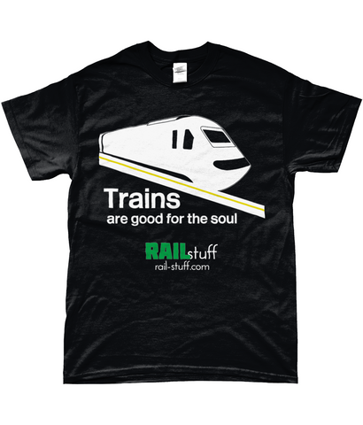 Trains are good for the soul T-Shirt (White Logo)